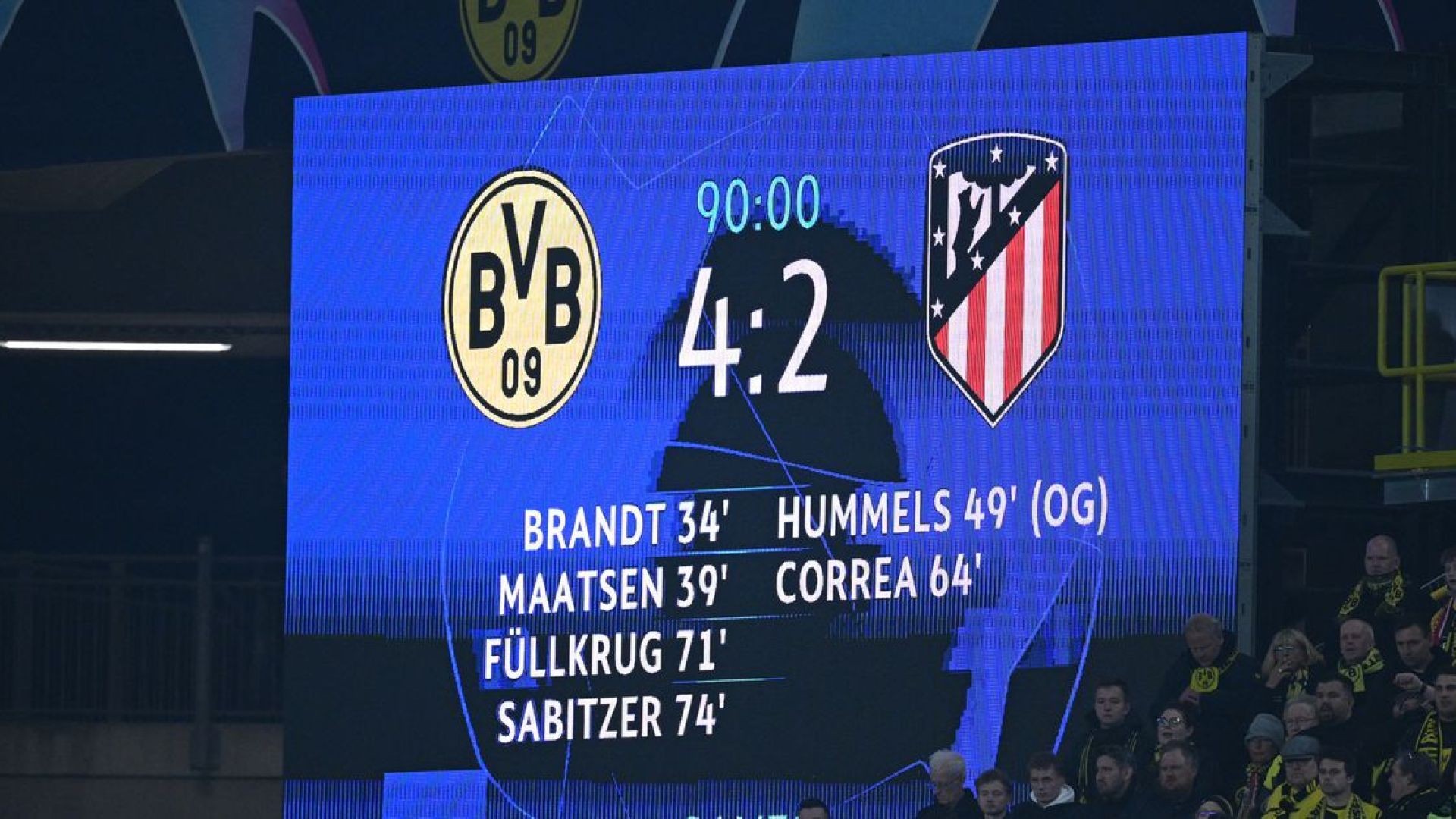 Borussia Dortmund vs Atletico Madrid full match replay and highlights